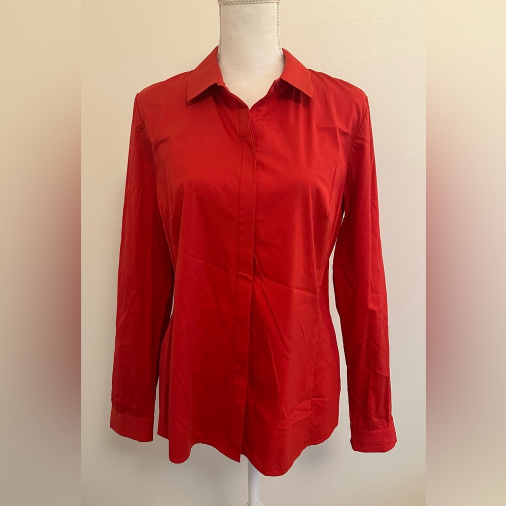Lafayette 148 New York | Women’s Red Button-Up Shirt